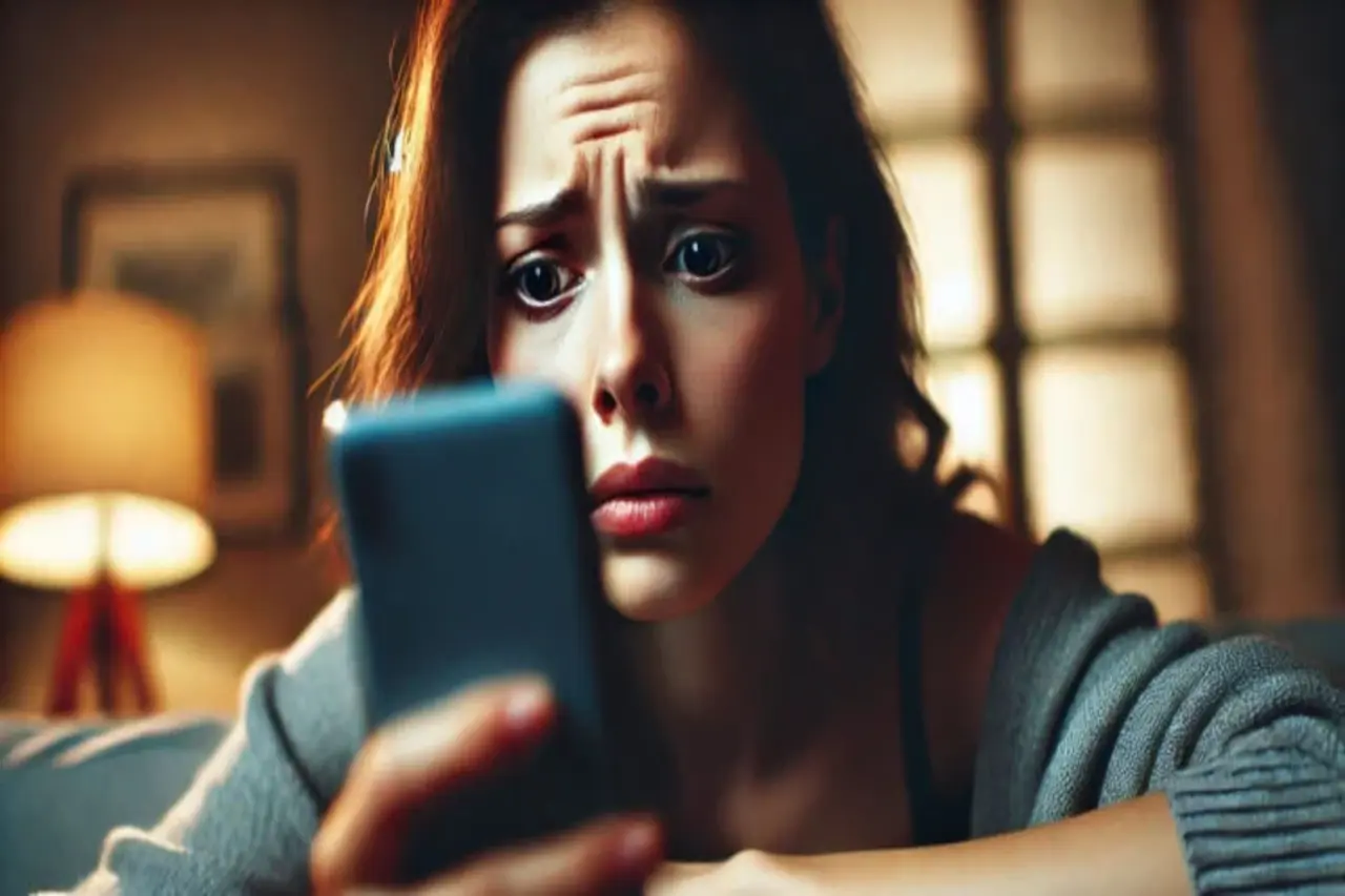 concerned upset woman with nomop