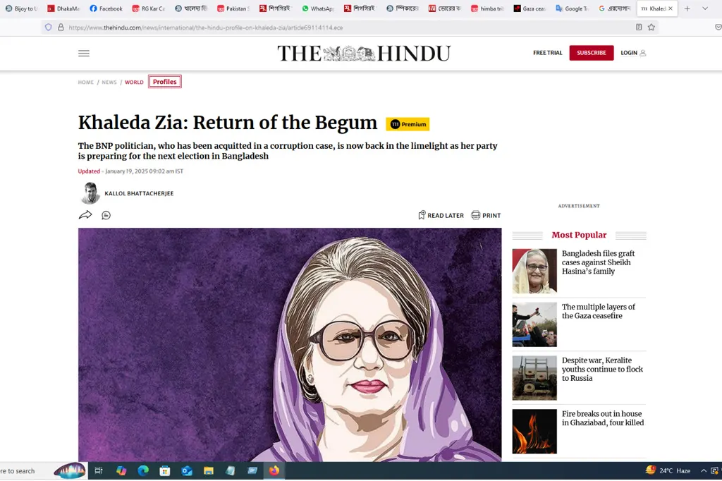 রাজনীতিতে খালেদা জিয়ার প্রত্যাবর্তন: দ্য হিন্দু 6 khaleda hindu